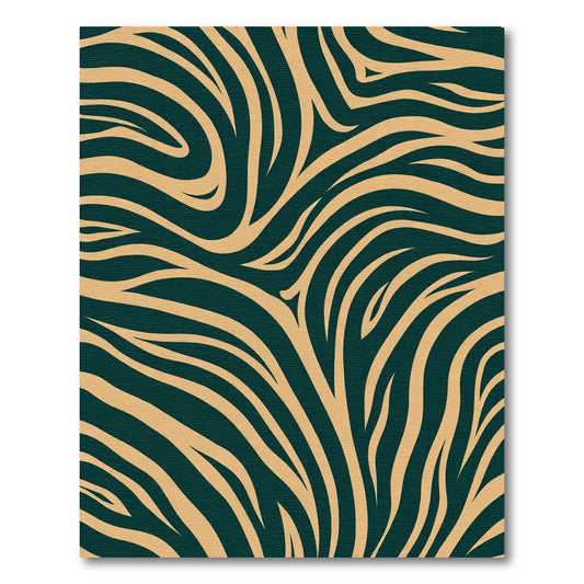 Bold Tan Zebra Stripe Abstract Rug