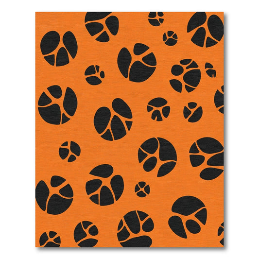 Orange Black Pebble Cluster Rug