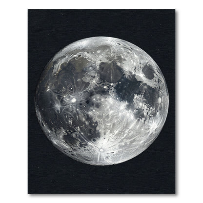 Shimmering Celestial Full Moon Lunar Crater Rug