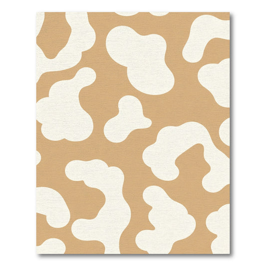 Brown White Organic Splatter Rug
