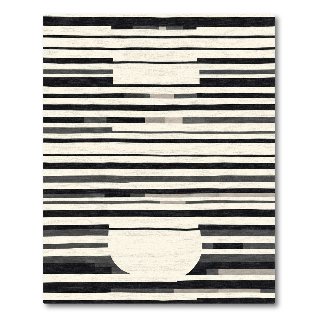 Monochromatic Horizontal Stripe Abstract Rug