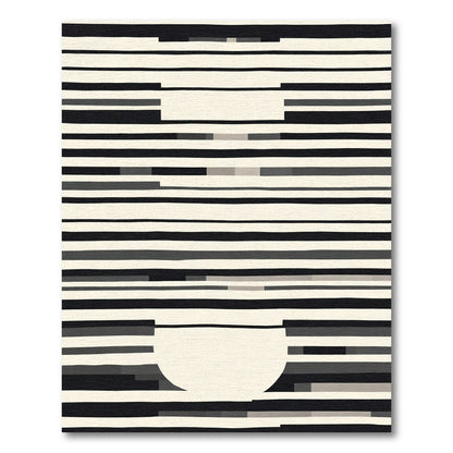 Monochromatic Horizontal Stripe Abstract Rug