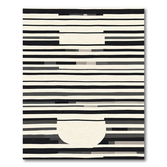Monochromatic Horizontal Stripe Abstract Rug