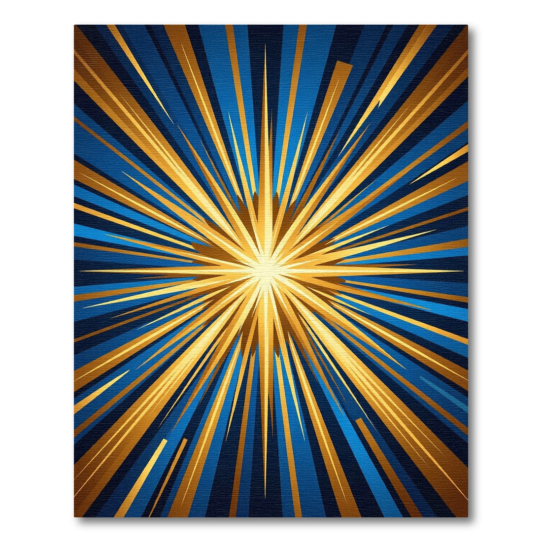 Radiant Golden Starburst Navy Burst Rug