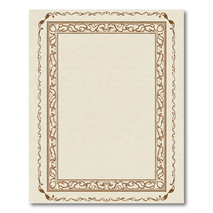 Vintage Brown Scroll Floral Border Rug