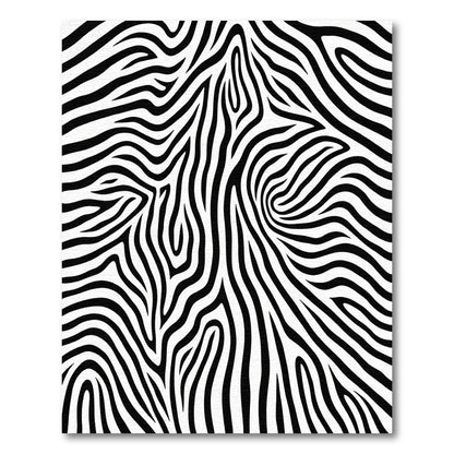 Monochrome Wave Zebra Lines Rug