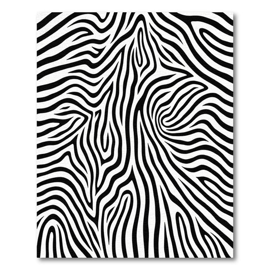 Monochrome Wave Zebra Lines Rug