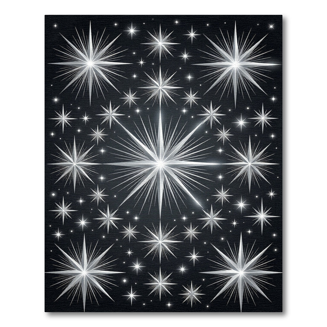 Celestial Silver Starry Midnight Sky Rug