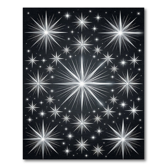 Celestial Silver Starry Midnight Sky Rug