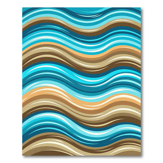 Oceanic Aqua Brown Swirl Wave Rug