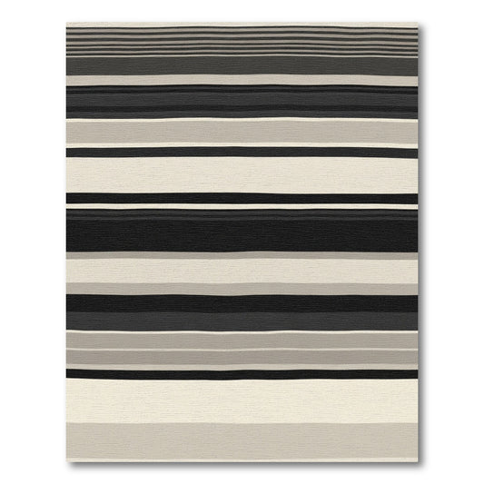 Modern Neutral Stripe Horizontal Rug