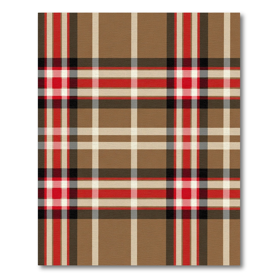 Classic Tartan Plaid Brown Red Rug