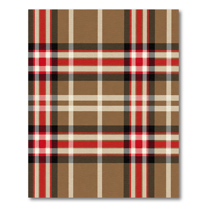 Classic Tartan Plaid Brown Red Rug