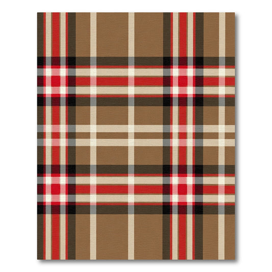 Classic Tartan Plaid Brown Red Rug