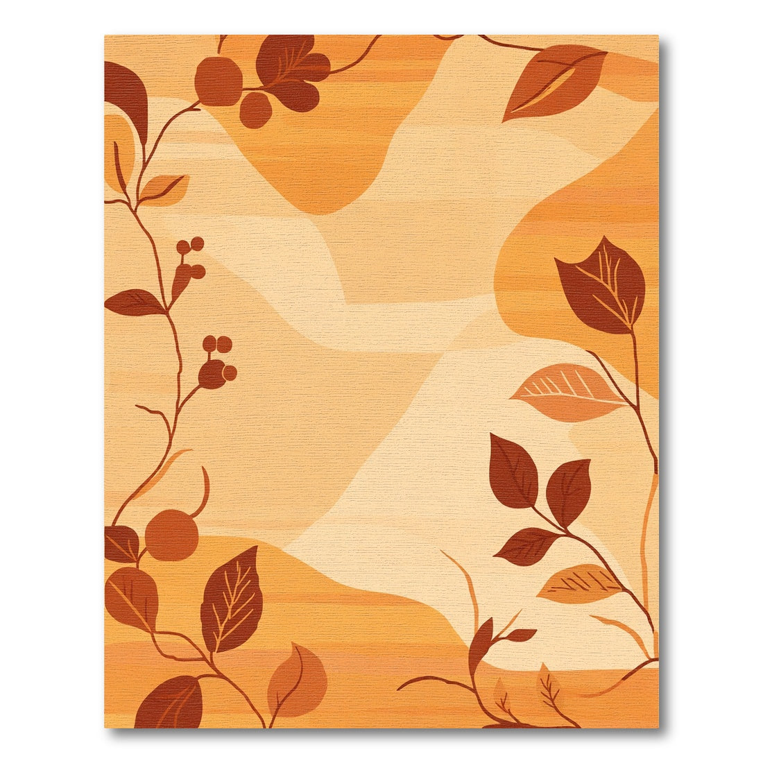 Earthy Berries Branches Organic Shapes Rug