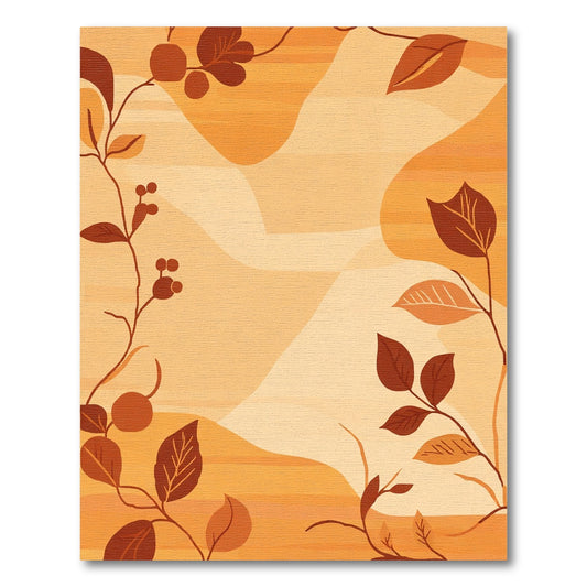 Earthy Berries Branches Organic Shapes Rug