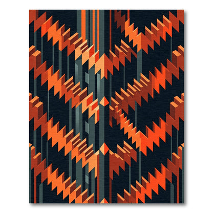 Geometric Orange Zigzag Stripe Rug