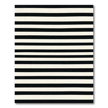 Bold Black White Horizontal Lines Rug