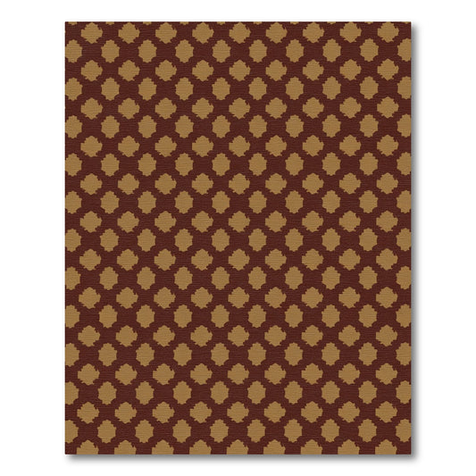 Brown Gold Quatrefoil Mesh Rug