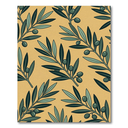 Golden Yellow Olive Branches Rug