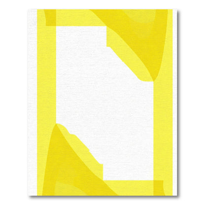 Abstract Yellow Wave Border Rug