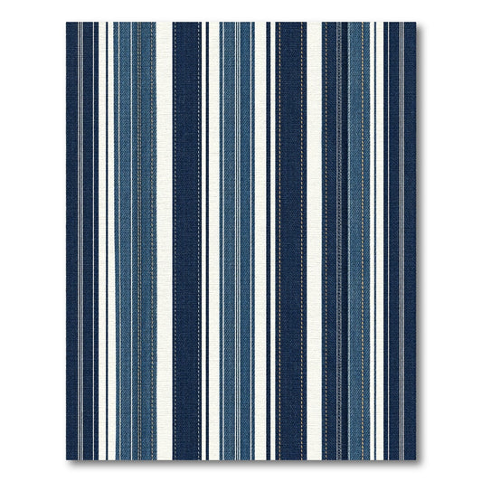 Modern Deep Blue Textured Stripe Rug