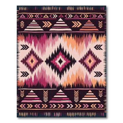 Tribal Geometric Diamond Sunset Rug