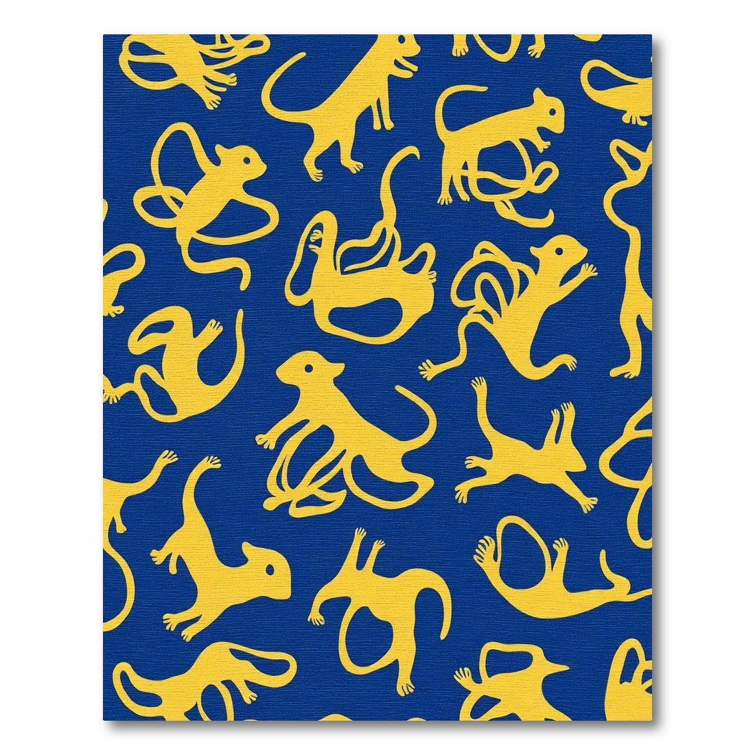 Yellow Creatures On Royal Blue Ground Rug