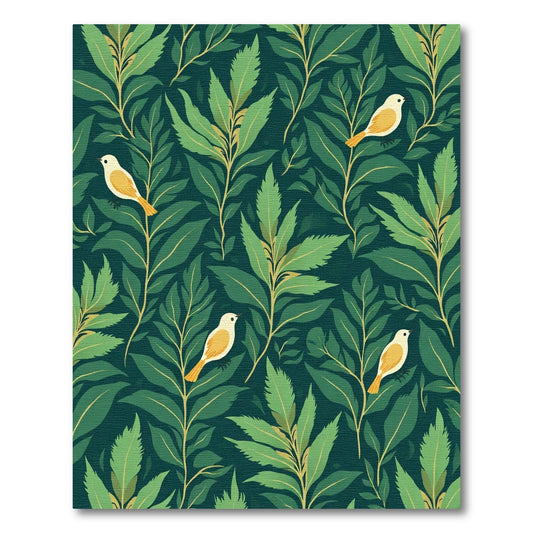 Emerald Green Bird Foliage Rug