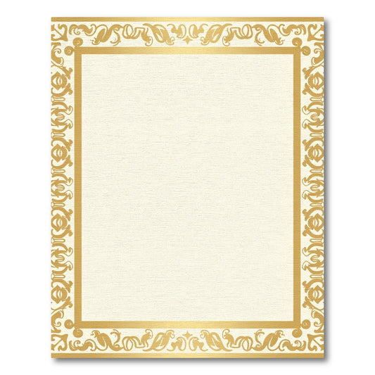 Traditional Gold Ornate Botanical Border Rug