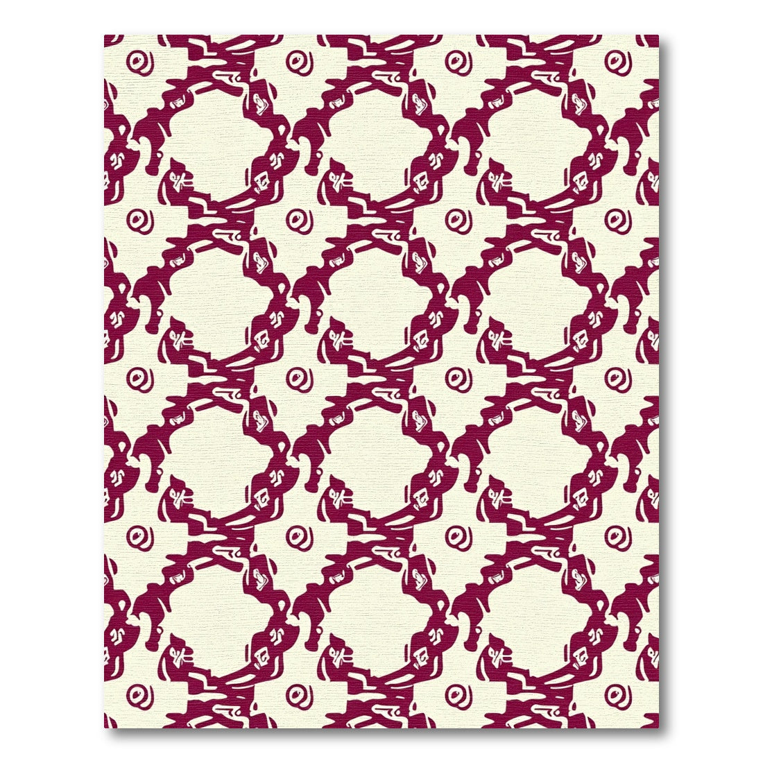 Crimson Swirls Lattice Rug