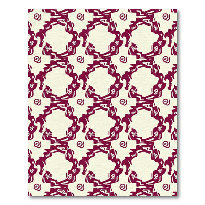 Crimson Swirls Lattice Rug
