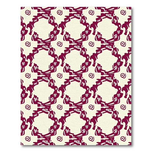Crimson Swirls Lattice Rug