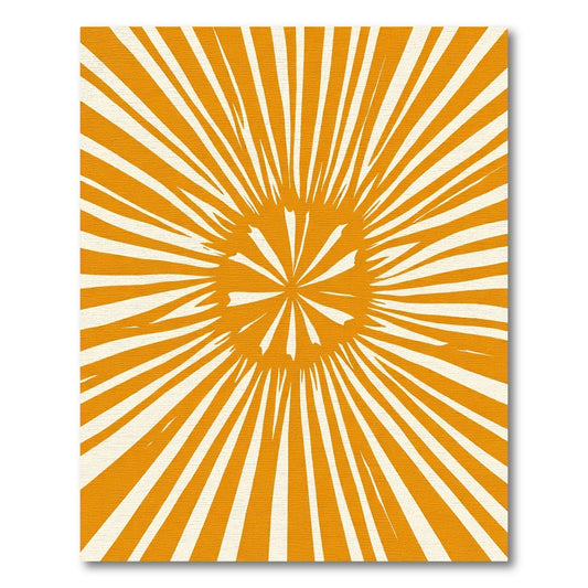 Radiant Gold Sunburst Rays Rug