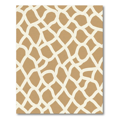 Neutral Tan Abstract Intersecting Lines Rug