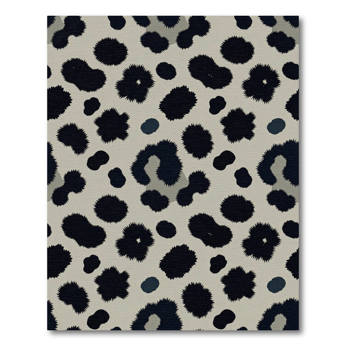 Textured Black Spotted Leopard Rug