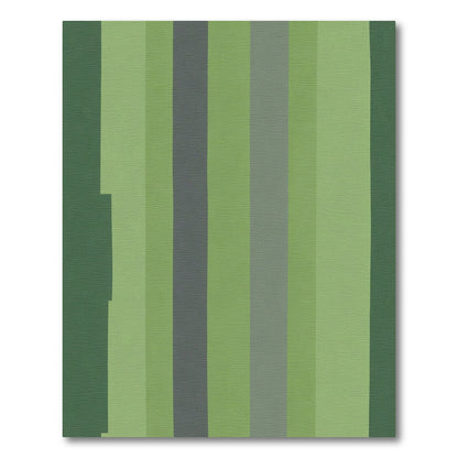 Verdant Green Vertical Stripe Rug