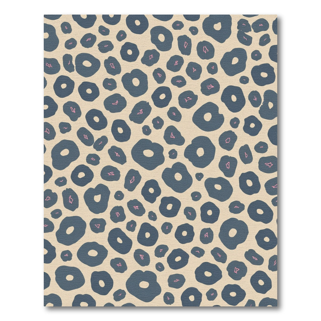 Navy Blue Abstract Animal Spots Rug