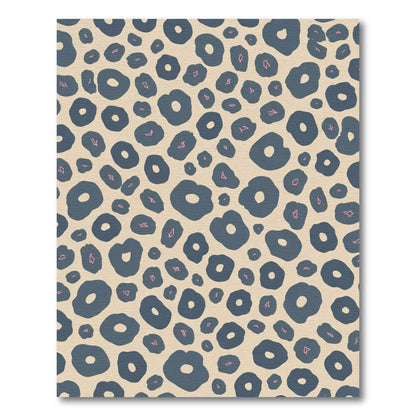 Navy Blue Abstract Animal Spots Rug