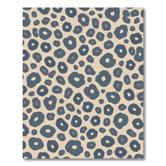 Navy Blue Abstract Animal Spots Rug