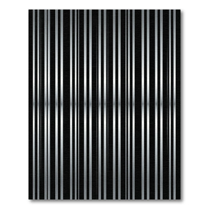 Minimalist Silver Vertical Stripes Rug