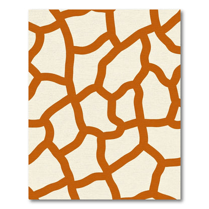 Orange Organic Netting Overlay Rug