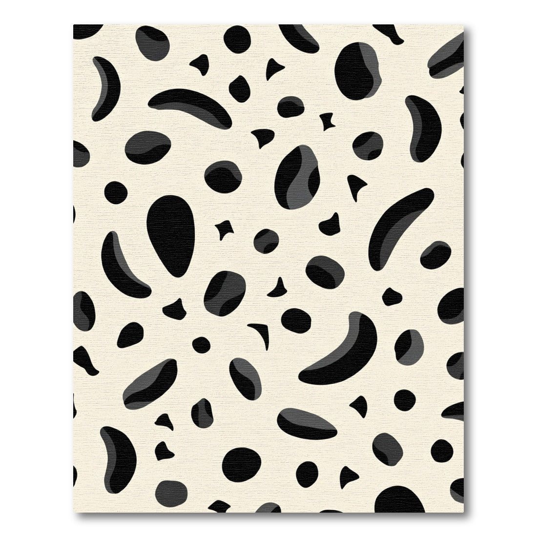 Creamy Black Spotty Organic Shape Rug