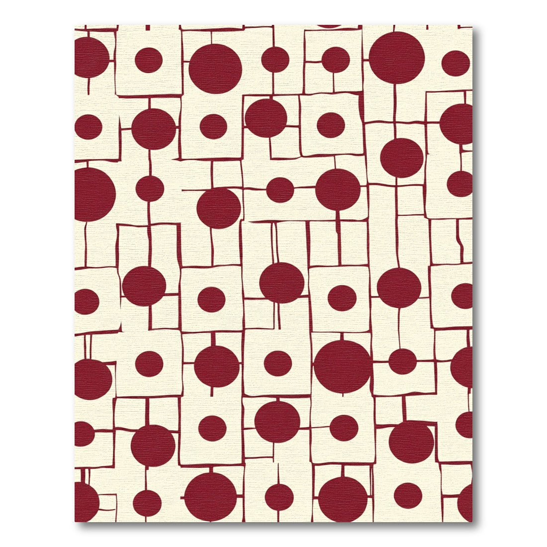 Crimson Dot Grid Abstract Rug