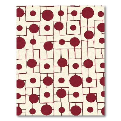 Crimson Dot Grid Abstract Rug