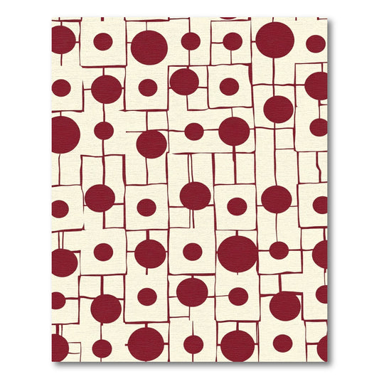Crimson Dot Grid Abstract Rug