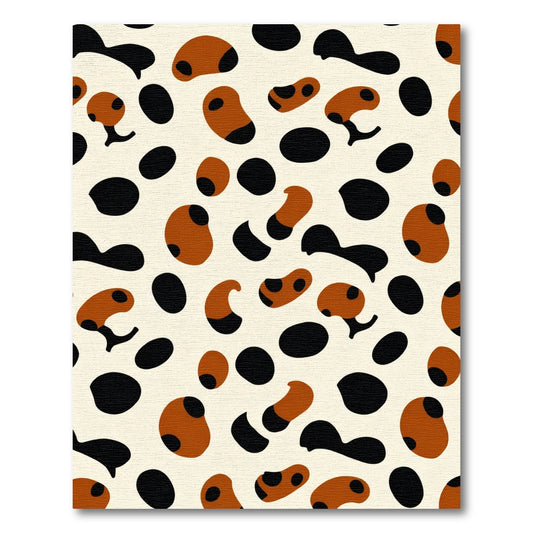 Brown Black Spotted Organic Shapes Rug