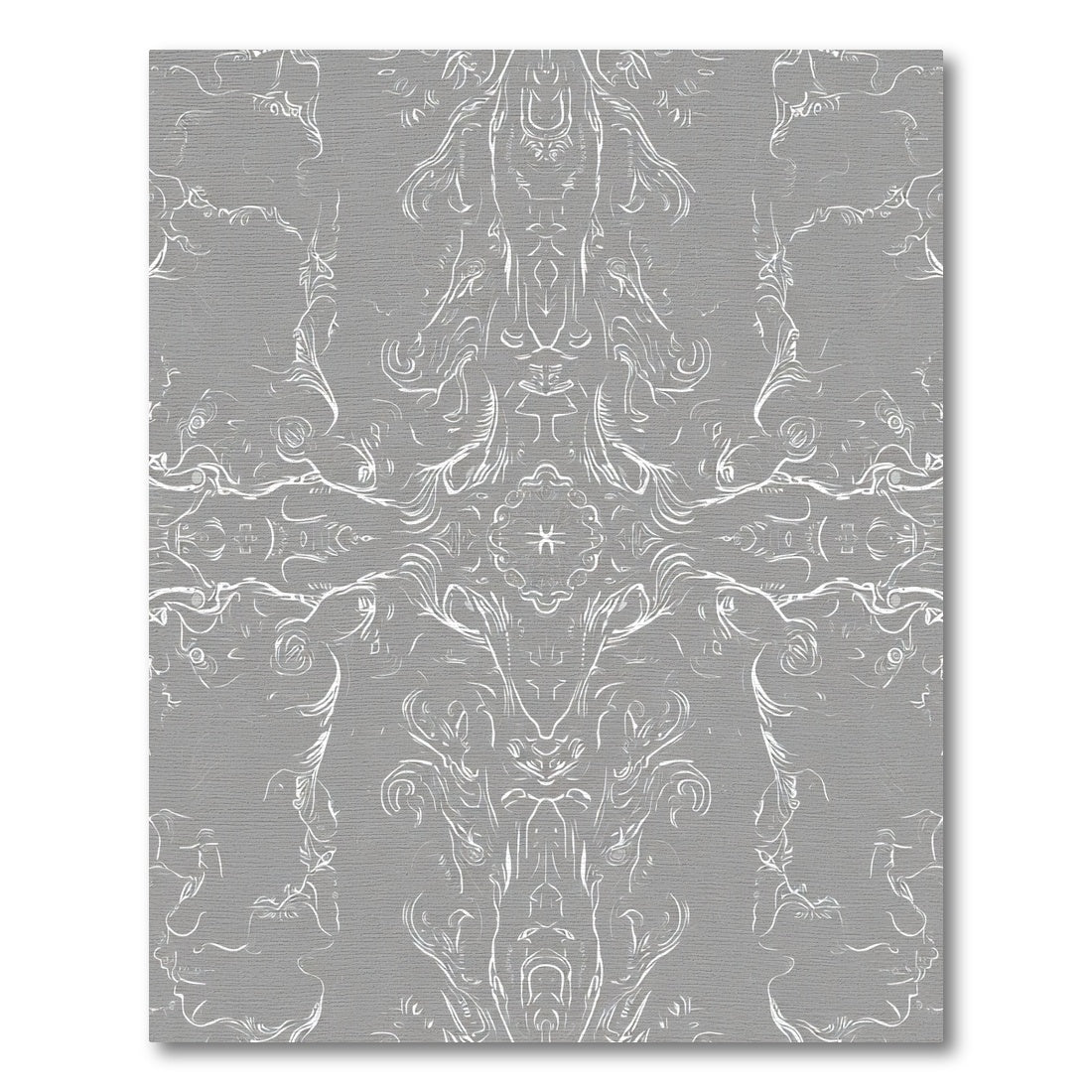 Gray Ornate Swirl Medallion Rug