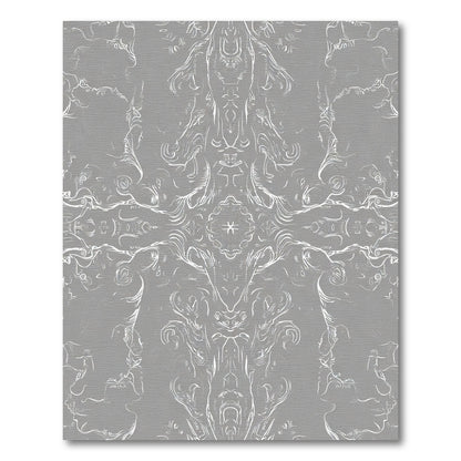 Gray Ornate Swirl Medallion Rug
