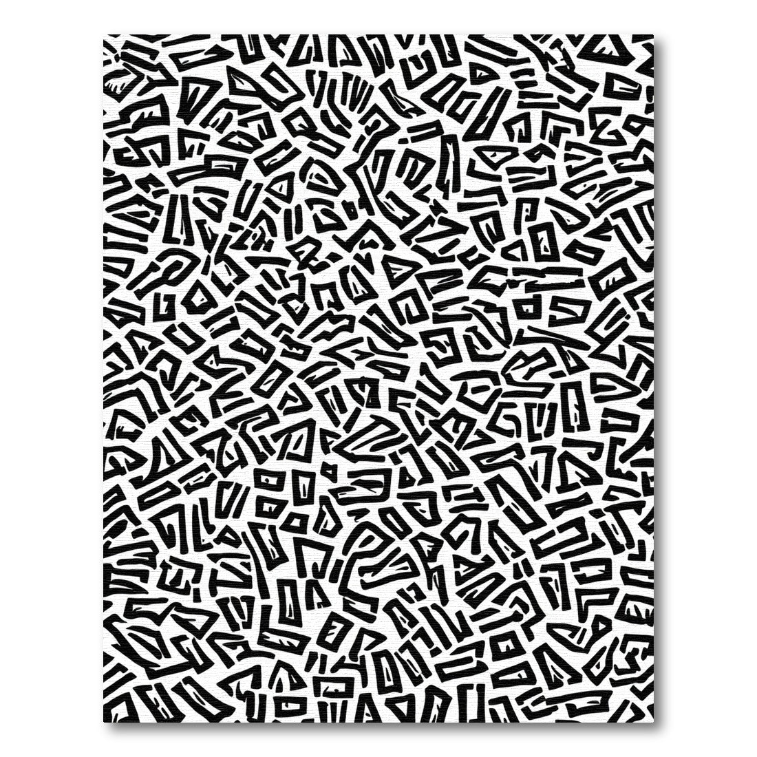Bold Black And White Abstract Shapes Rug